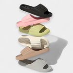 All-season slide slippers in black, pink, olive green, beige, white, and gray