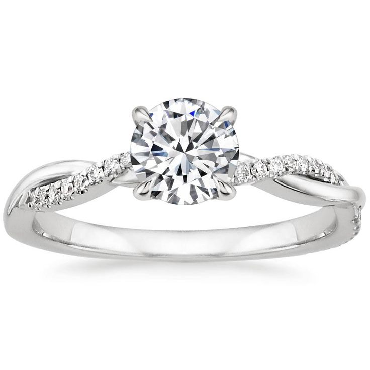 Juana silver ring with round clear center stone and pavé band