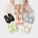 All-season slippers multipack, open-toe slide sandals in beige, pink, green, black