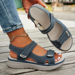 Chanel orthopedic non-slip sandals in dark blue with perforated footbed and two straps