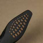 Ceyla black outsole bottom view with patterned grip texture