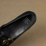 Ceyla black Mary Jane interior heel area with printed label text