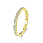 Gold-tone eternity ring with clear stones