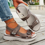 Chanel orthopedic non-slip sandals in dark taupe/gray, open toe, two hook-and-loop straps