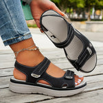 Orthopedic anti-slip sandals, black with adjustable straps and perforated panels