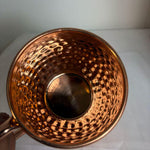 Hammered copper mug interior view, 440 ml capacity