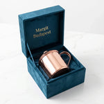 Copper jug with domed lid in blue presentation box
